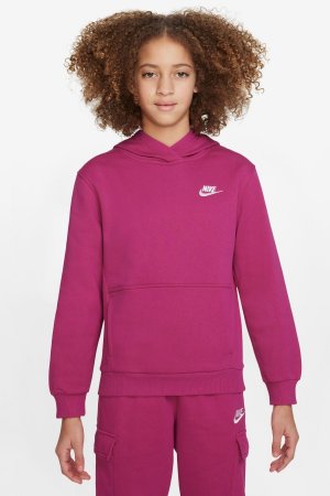 Флисовый пуловер Club с капюшоном , розовый Nike