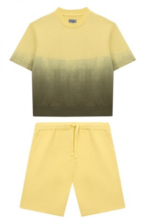 Комплект из футболки и шорт Il Gufo. Цвет: жёлтый