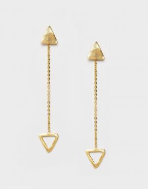 Серьги-подвески с треугольниками Ottoman Hands. Цвет: золотой