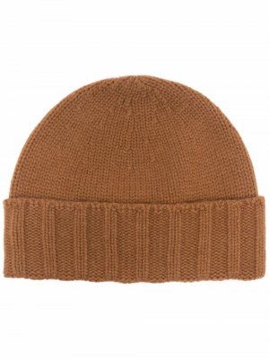 Кашемировая шапка бини в рубчик Drumohr. Цвет: коричневый