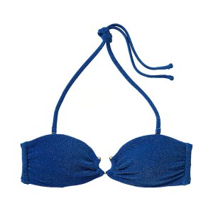 Топ бикини Victoria's Secret Swim Shimmer Bandeau, синий Victoria's. Цвет: синий