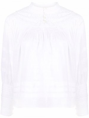 Блузка с цветочной вышивкой byTiMo. Цвет: белый