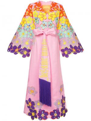 Платье-кимоно с принтом Yuliya Magdych. Цвет: розовый