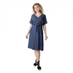 Платье летнее для беременных и кормящих Кристен синий джинс 48-50 Мамуля Красотуля. Цвет: синий
