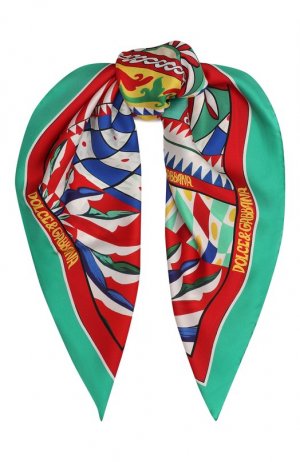Шелковый платок Dolce & Gabbana. Цвет: зелёный