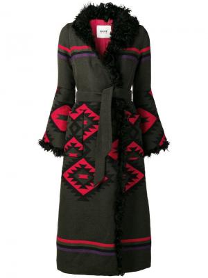 Пальто с ацтекским узором Bazar Deluxe. Цвет: зеленый