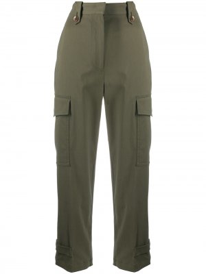 Укороченные брюки с завышенной талией Pt01. Цвет: зеленый