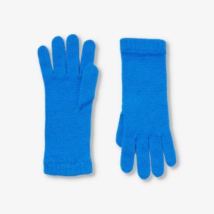 Трикотажные кашемировые перчатки с ребристыми манжетами , синий Johnstons
