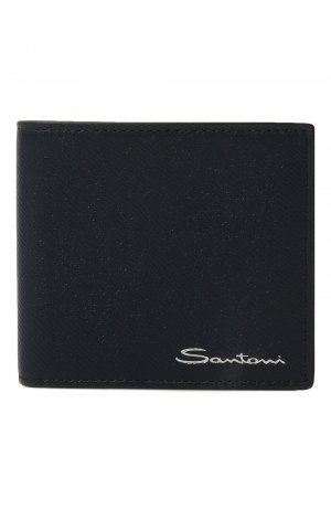Кожаное портмоне Santoni. Цвет: синий