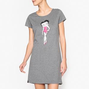 Рубашка ночная Betty Boop. Цвет: серый