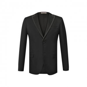 Однобортный пиджак из смеси шерсти и вискозы Bottega Veneta. Цвет: чёрный