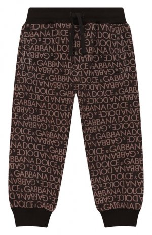 Хлопковые джоггеры Dolce & Gabbana. Цвет: коричневый