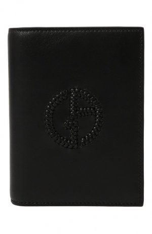 Кожаная обложка для паспорта Giorgio Armani. Цвет: чёрный
