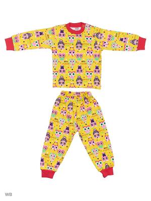 Пижама для девочки Bonito kids. Цвет: желтый