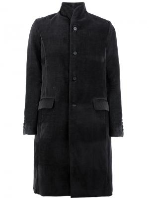 Пальто на пуговицах с карманами клапанами Masnada. Цвет: чёрный