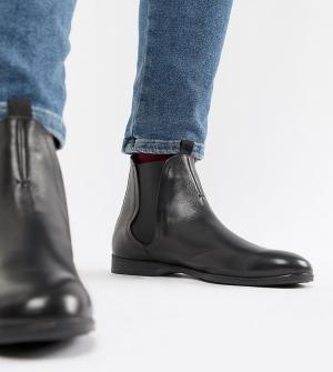 Черные кожаные ботинки челси для широкой стопы H By Hudson Atherston. Цвет: черный
