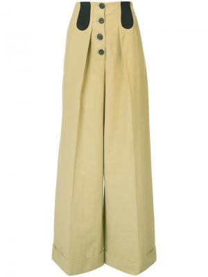 Широкие брюки с застежкой на пуговицы Rosie Assoulin. Цвет: бежевый