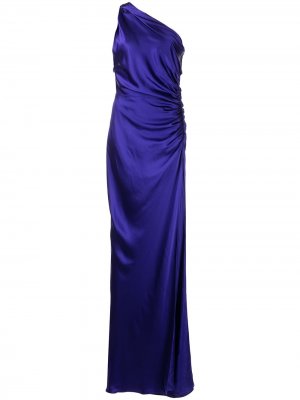 Платье асимметричного кроя со сборками Michelle Mason. Цвет: фиолетовый