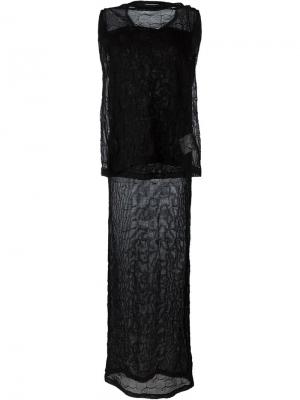Вязаное прозрачное платье Junya Watanabe Comme Des Garçons. Цвет: чёрный