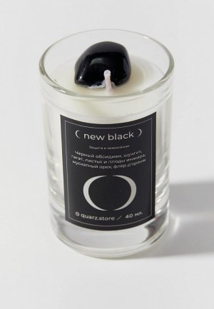 Свеча ароматическая Quarz NEW BLACK mini с кристаллами. Цвет: белый