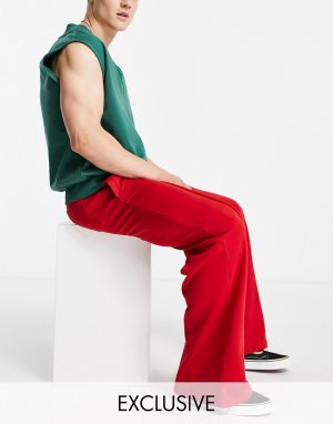 Красные джоггеры с широкими штанинами Inspired-Красный Reclaimed Vintage