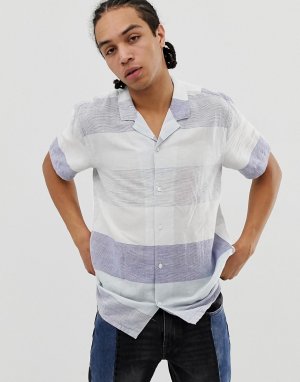 Кремовая рубашка в горизонтальную полоску с короткими рукавами и отложным воротником Levis Cubano-Белый Levi's