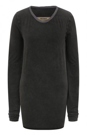 Хлопковый пуловер Uma Wang. Цвет: серый