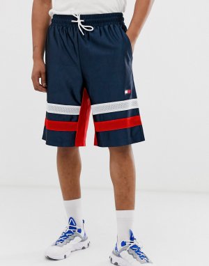 Темно-синие баскетбольные шорты с сетчатыми вставками и логотипом s-Темно-синий Tommy Sport