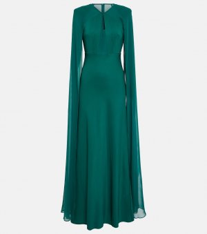 Платье-кейп из шифона ROLAND MOURET, зеленый Mouret
