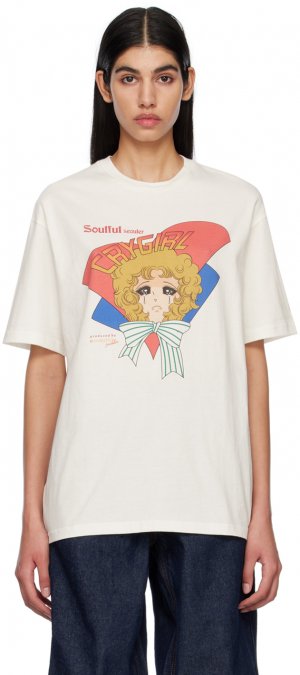 Эксклюзивная белая футболка SSENSE Soulful Crying Girl Pushbutton