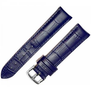 Ремешок 2008-01-1-7 M Kroko Синий объемный кожаный ремень для наручных часов из натуральной кожи 20 мм матовый крокодил Ardi. Цвет: синий