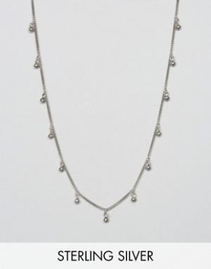 Серебряное ожерелье-цепочка с дисками Fashionology. Цвет: серебряный