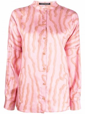 Abstract-pattern collarless shirt Luisa Cerano. Цвет: розовый