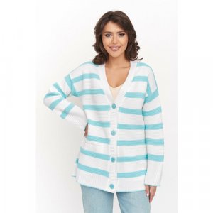 Пиджак , размер 54/56, голубой, белый Текстильная Мануфактура. Цвет: голубой/белый