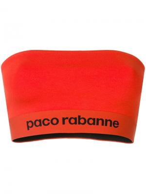 Эластичный топ-бандо из джерси Paco Rabanne. Цвет: красный