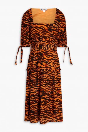 Платье миди Yosline со сборками и жаккардовым узором , цвет Animal print Walter Baker