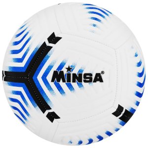 Мяч футбольный minsa, tpe, машинная сшивка,12 панелей, размер 5 MINSA. Цвет: синий, белый