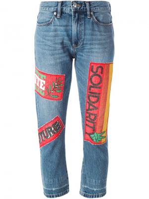 Укороченные джинсы с нашивками Marc By Jacobs. Цвет: синий