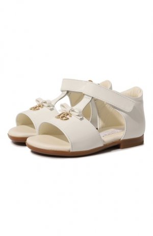 Кожаные сандалии Dolce & Gabbana. Цвет: белый