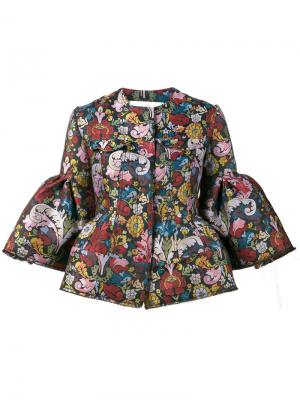 Парчовый пиджак с цветочным узором и укороченными рукавами Marquesalmeida Marques'almeida. Цвет: многоцветный