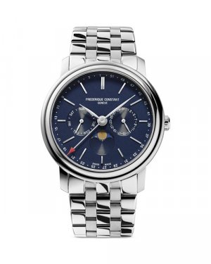 Классические часы с деловым таймером, 40 мм Frederique Constant, цвет Blue Frédérique Constant
