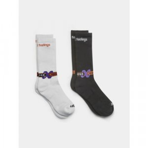 Носки Graphic Socks, 2 пары, размер 35/39, черный, белый Martine Rose. Цвет: белый/черный-белый/черный