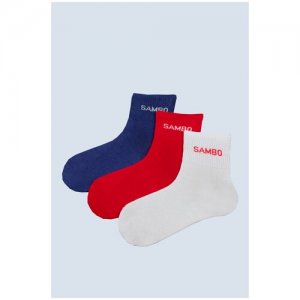 Носки детские Самбо (комплект 3 пары) размеры 26-28 Натали. Цвет: синий/белый/красный