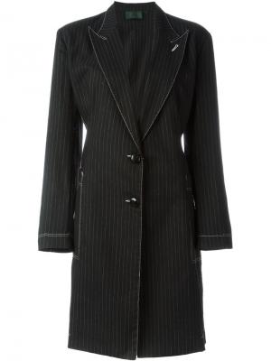 Пальто в тонкую полоскку Jean Paul Gaultier Pre-Owned. Цвет: черный