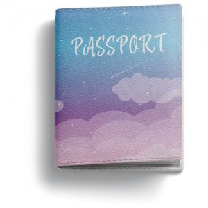 Обложка для паспорта , голубой, белый UNCLE DAD. Цвет: белый