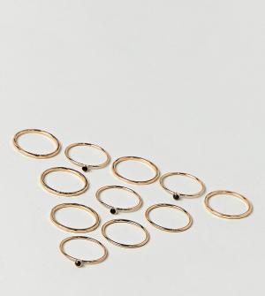 Составные кольца с черным камнем -Золотой ALDO