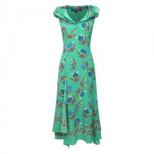Шелковое платье Ralph Lauren. Цвет: зелёный