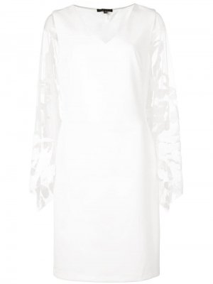 Платье миди с длинными рукавами Alberto Makali. Цвет: белый