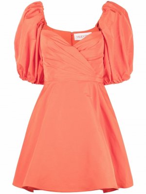 Платье мини с объемными рукавами Valentino. Цвет: оранжевый