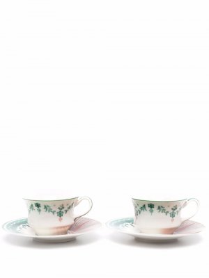 Hybrid contrast-print tea sets Seletti. Цвет: белый